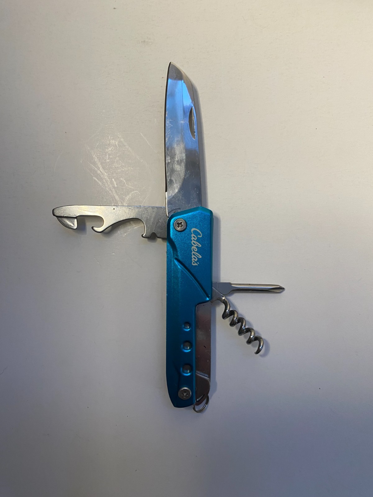 Cabela’s 8-in-1 Pocket Tool Folding Knife w Corkscrew Keyring