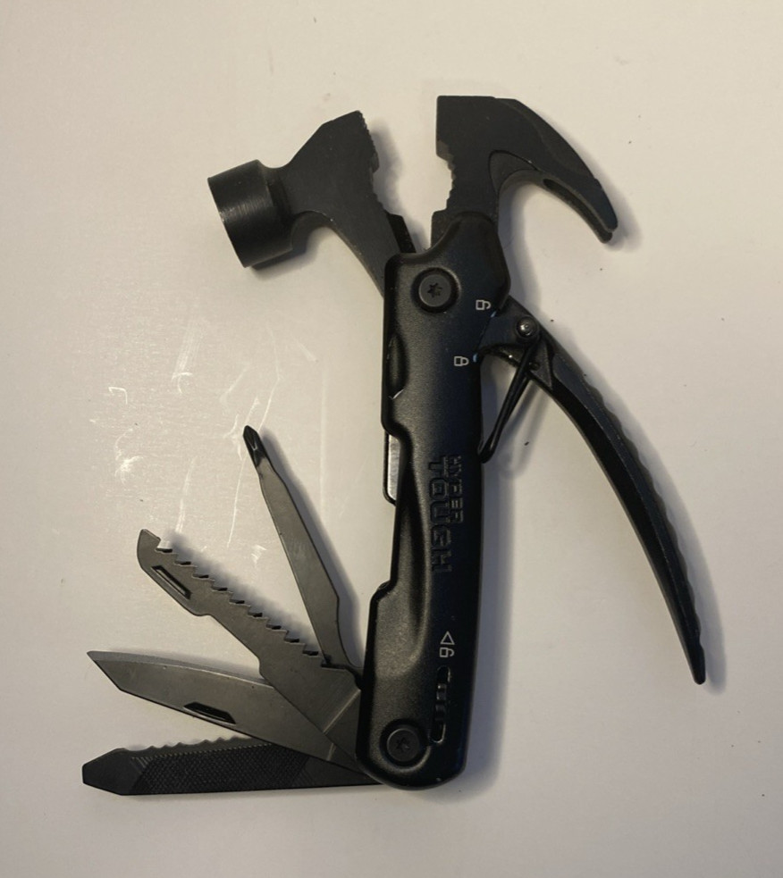 12 in 1 Black Hammer Folding Multi Tool Knife Saw Used