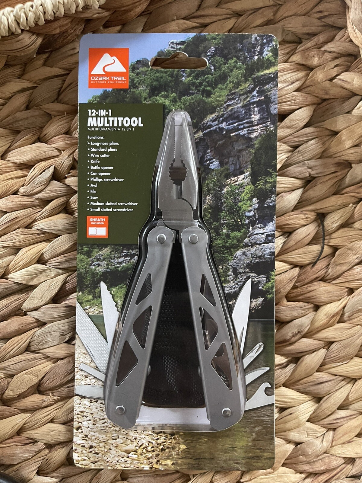 Ozark Trail 12-In-1 Multi-Tool Screwdriver Knife Pliers Saw w/ Sheath
