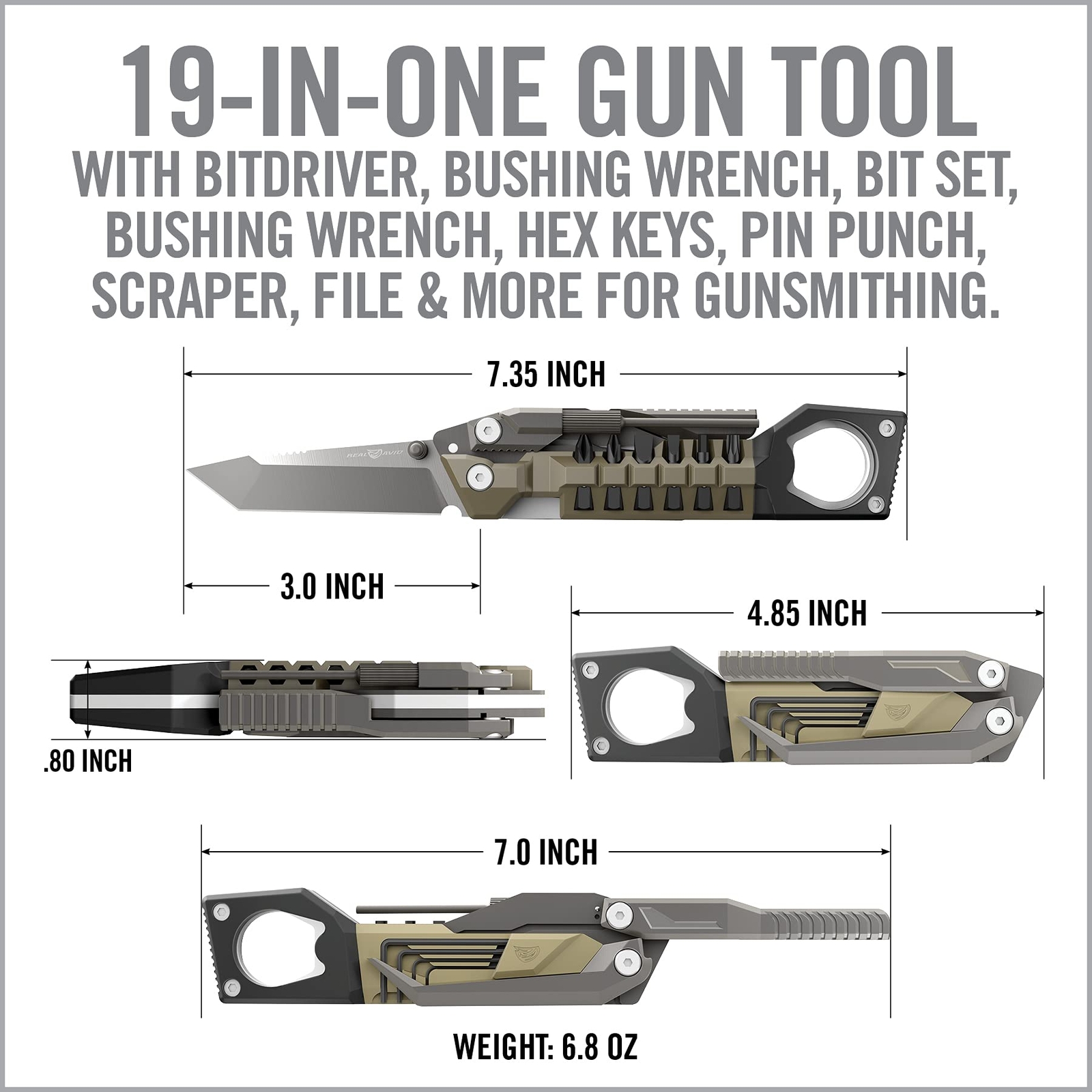 19 in 1 Pistol Tool Multitool Kit for Tactical Mag Accessories and Repairs