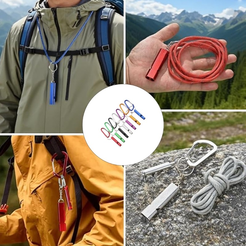 Compacts Survival Whistle With Carabiner Light weight For Backpacks Safety