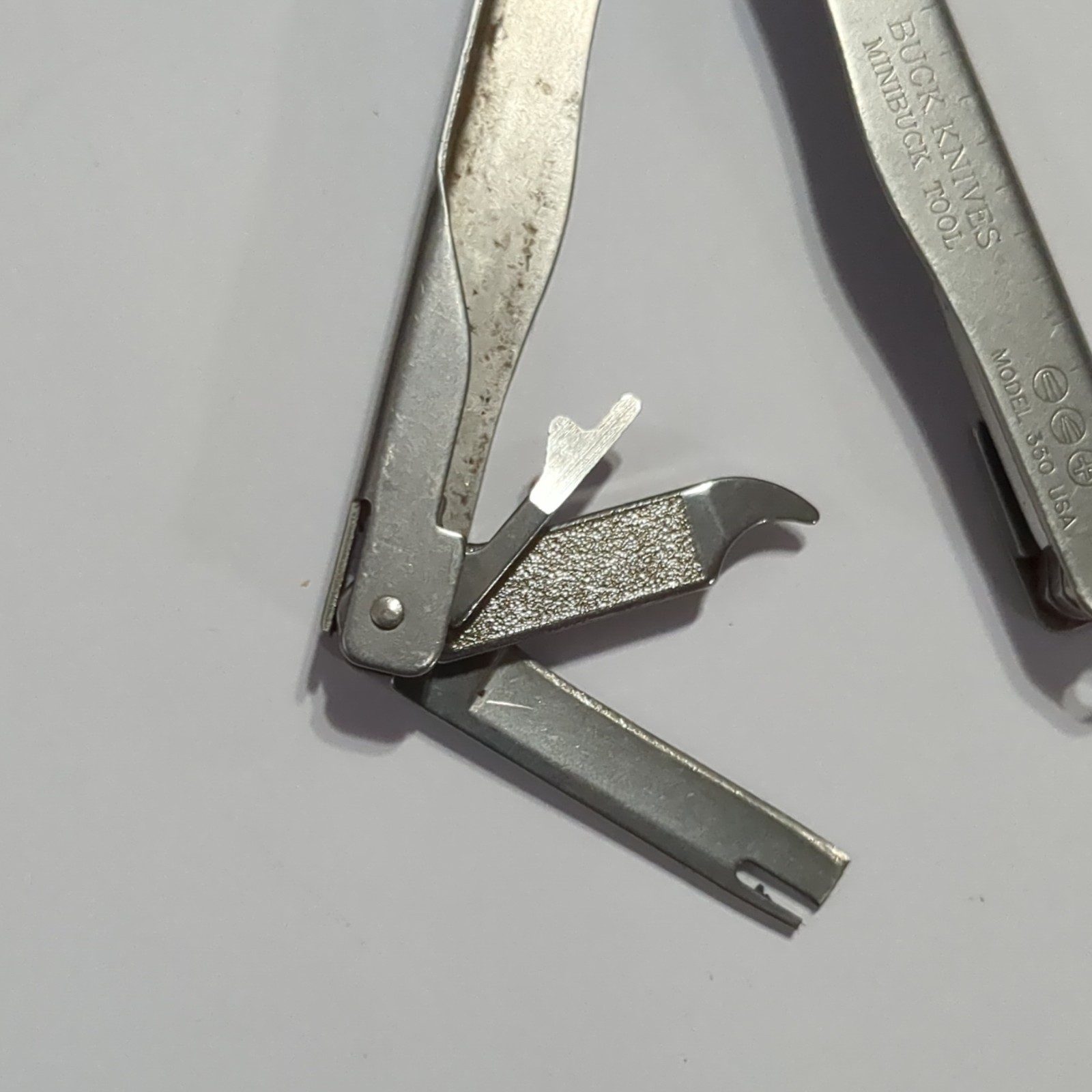Buck Knives 350 Minibuck Tool Multi-Tool Stainless Steel Silver Plier Knife File