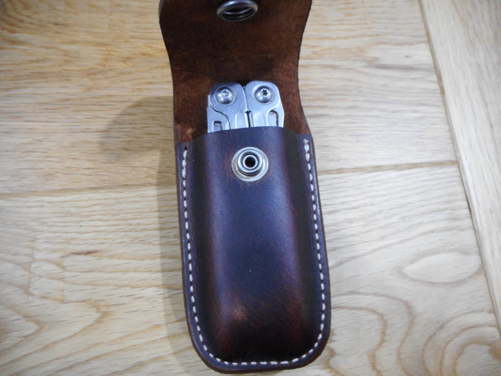 Leatherman Wingman or Rebar leather sheath. Plain flap. Sheath only.