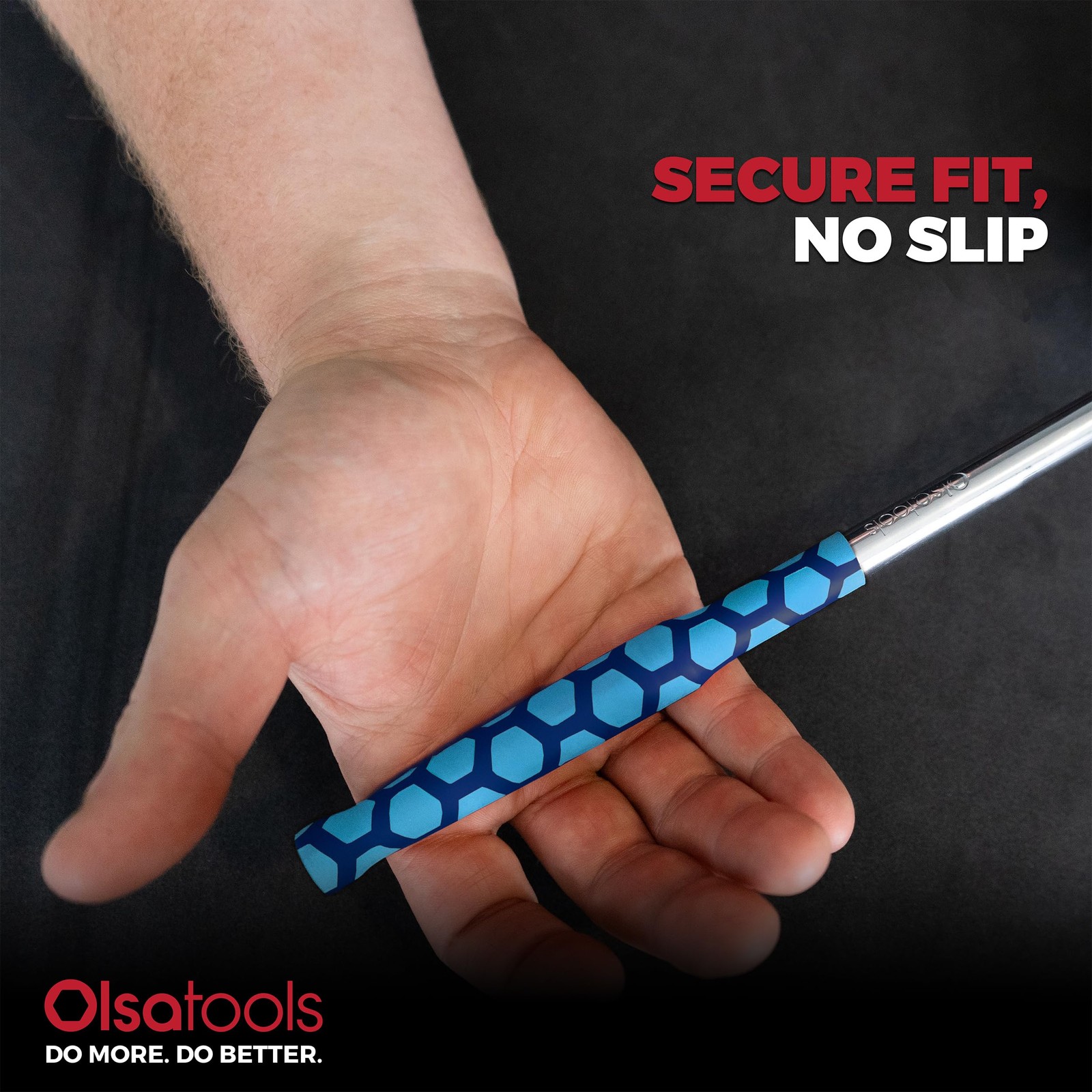 Heat Shrink Handles Blue – 4 Pack Tool Handle Grip Sleeves – Non Slip Hex Tex…