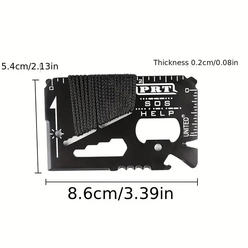 Versatile Compact Multifunction 14-in-1 Stainless Steel Pocket Survival Tool