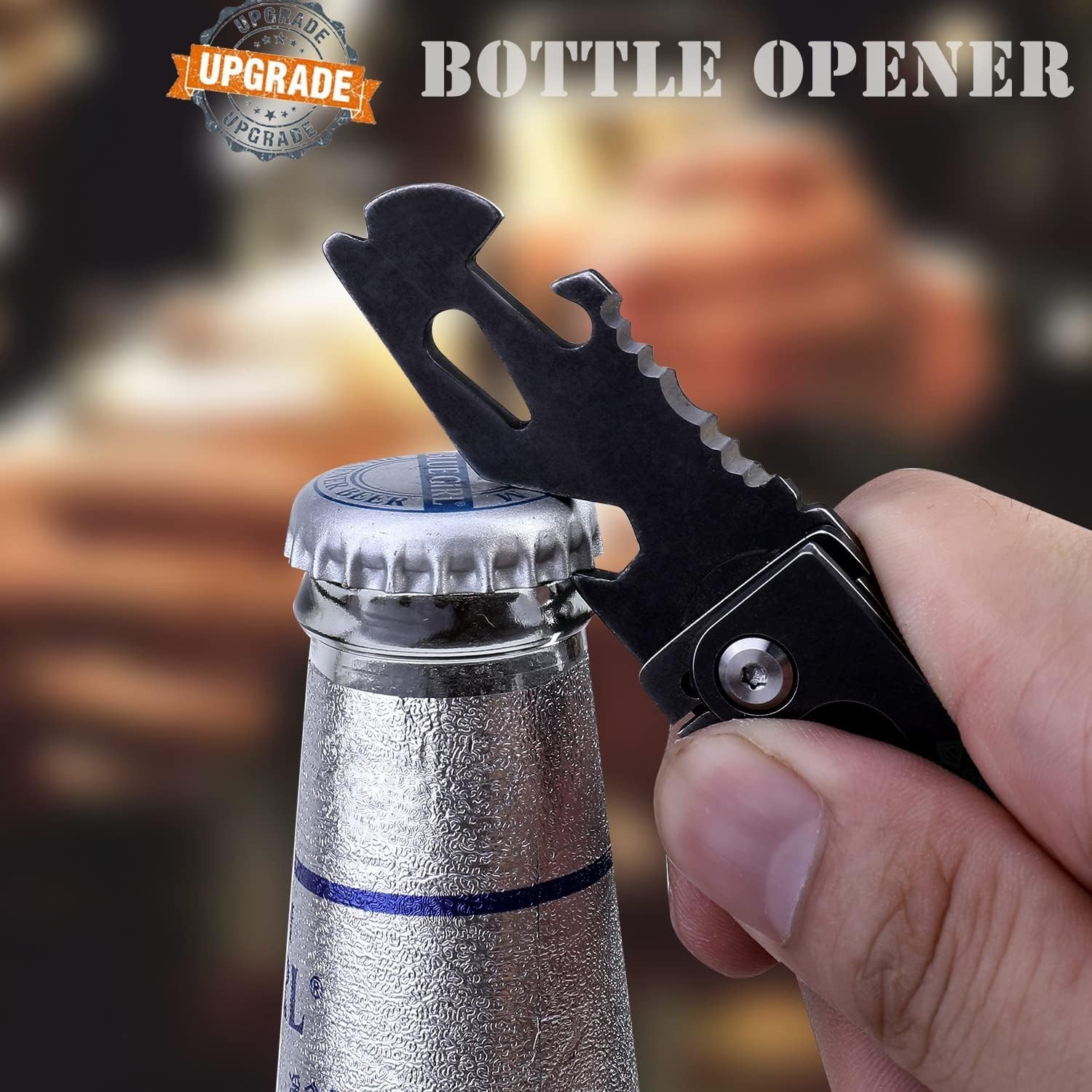 Stainless Steel 8-in-1 Keychain Knife with Sleek Carabiner Design
