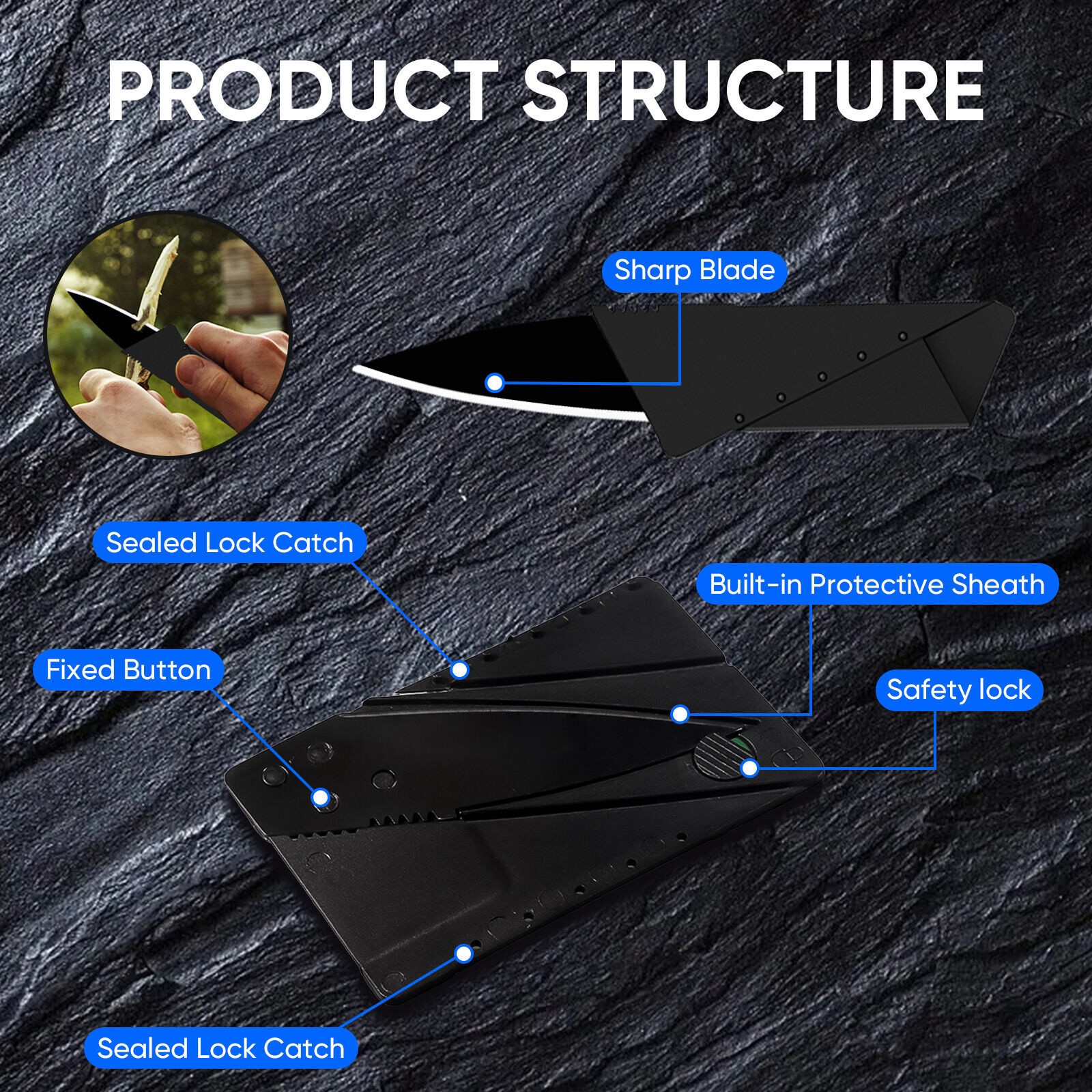 Lot 5-300 Pcs Credit Card Knives Folding Wallet Thin Pocket Survival Micro Knife