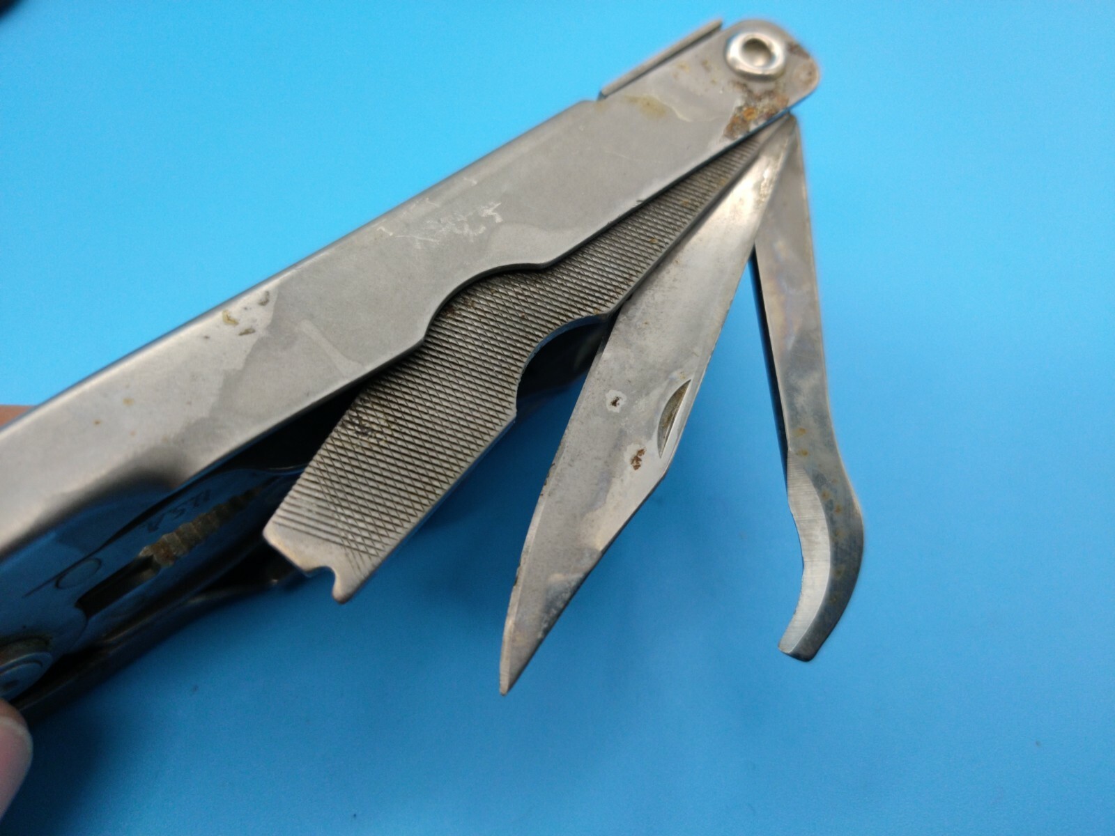 USED Schrade Tough multi tool folding pliers Made in USA All in one DAMAGED