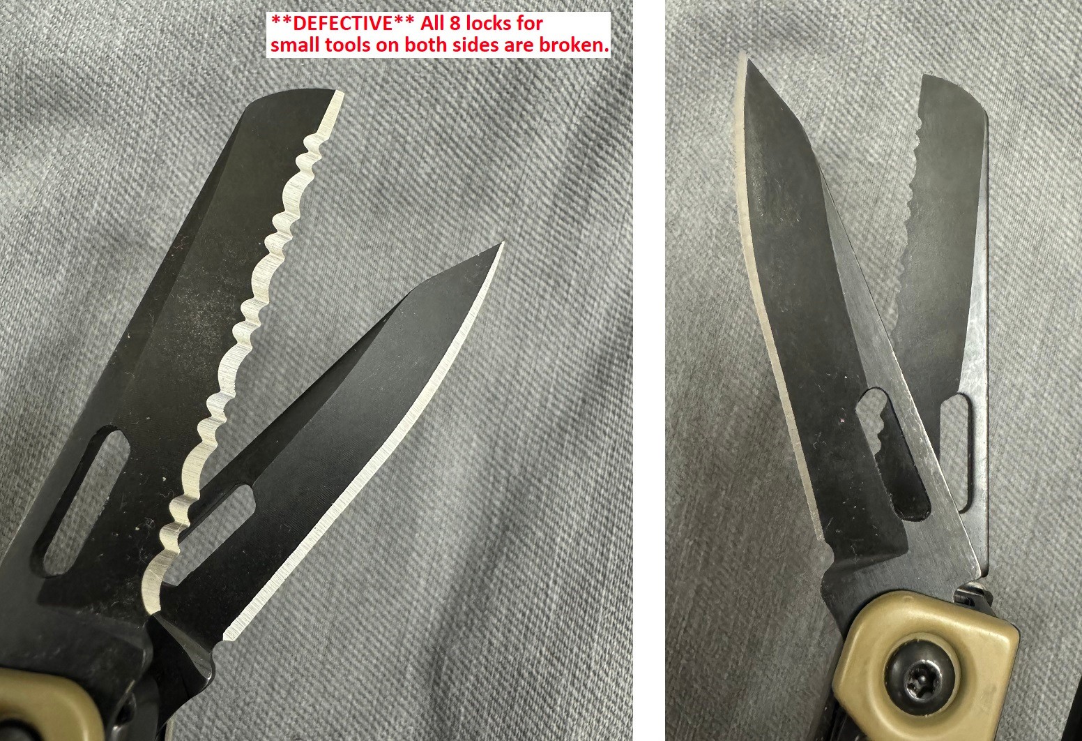 UNUSED Parts DEFECTIVE Locks Leatherman OHT Coyote Tan Discontinued *READ*
