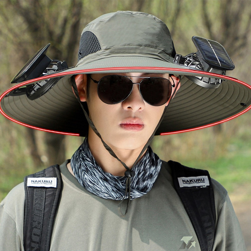 Portable Solar Powered Fan Hat with USB Charging Option for Outdoor Adventures