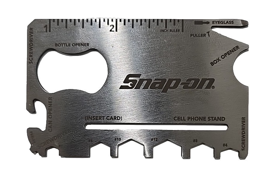 Snap On Tools 17-in-1 Emergency Tool Wallet Card Pocket Multi Driver Ruler NEW!!