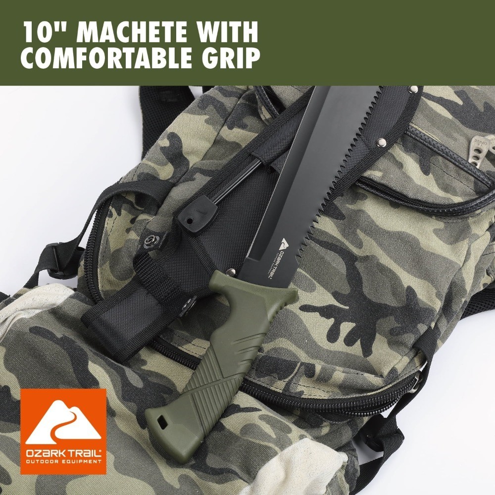 Machete with Saw Back Survival Knife Camping Outdoor Gear Fire Starter Ferro Rod