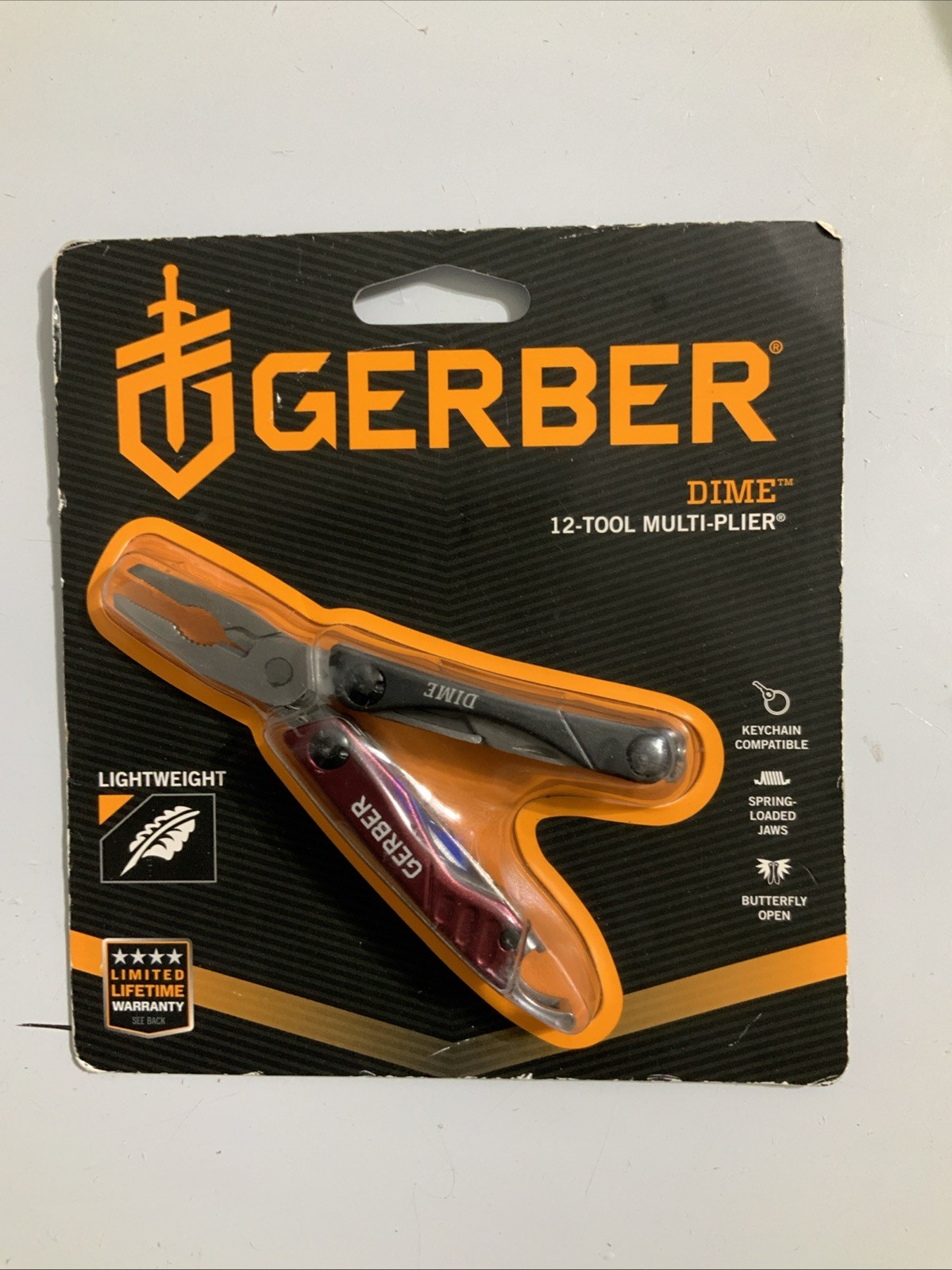 Gerber Dime Micro Multi-Tool Color: Red / Black 12 Tool Multi-plier NEW Sealed