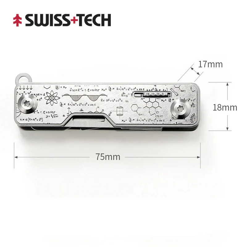 Mini Portbale Swiss Tech 9 In 1 Multitool Knife Folding Scissors Screwdriver