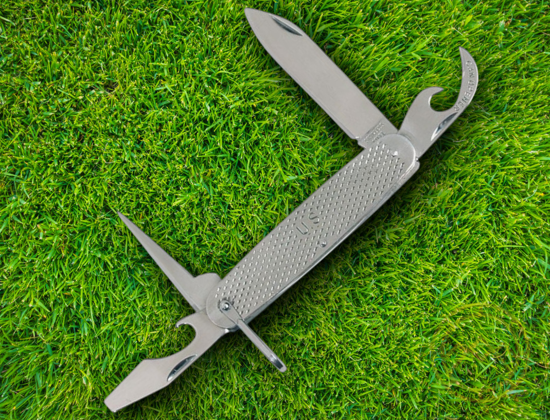 U.S. Army Pocket Knife Multi Tool Stainles Steel Handle 4″ Closed Tools Included