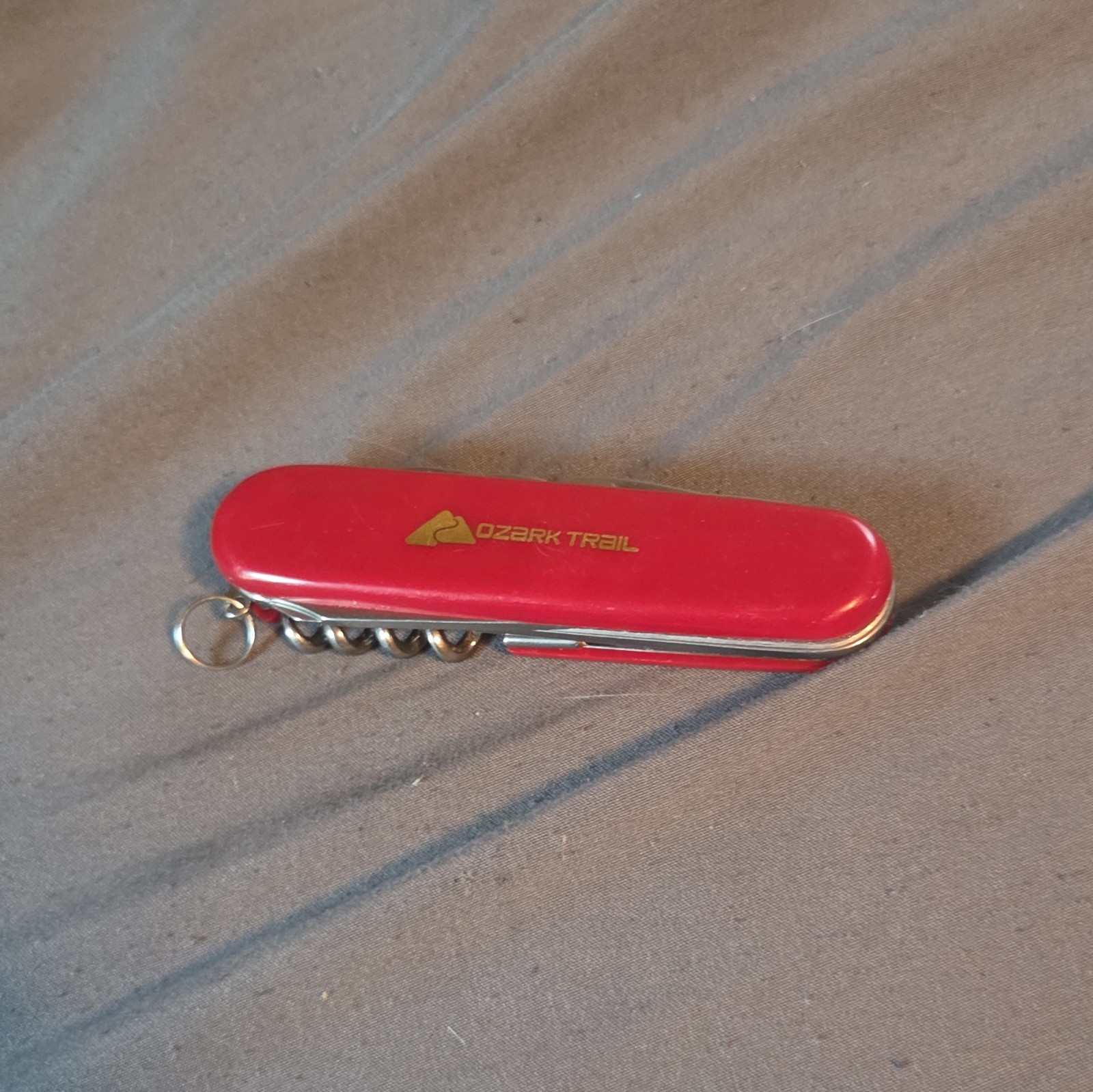 Ozark Trail 7-in-1 Red Multi-Tool Knife w/ Scissors Corkscrew Keyring