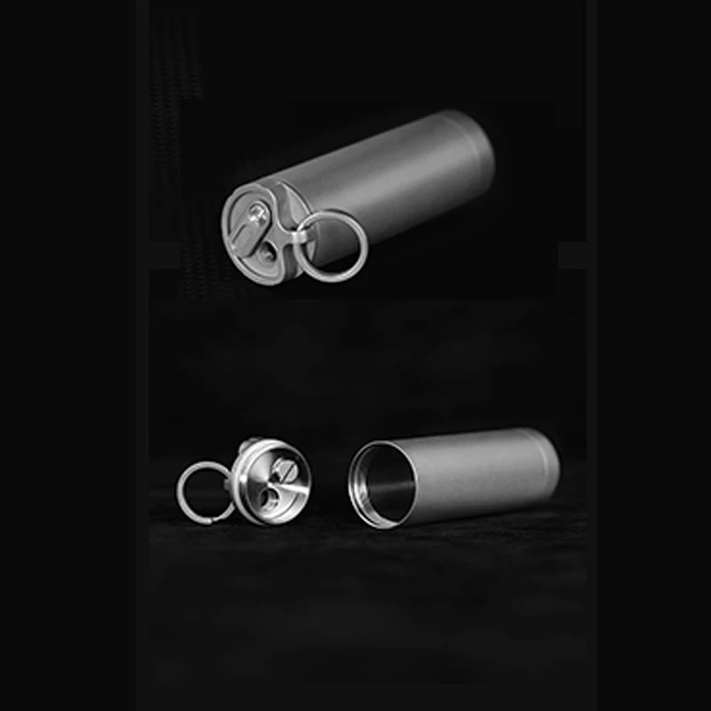 Titanium Waterproof Pill Bottle Toothpick Case EDC Travel Storage