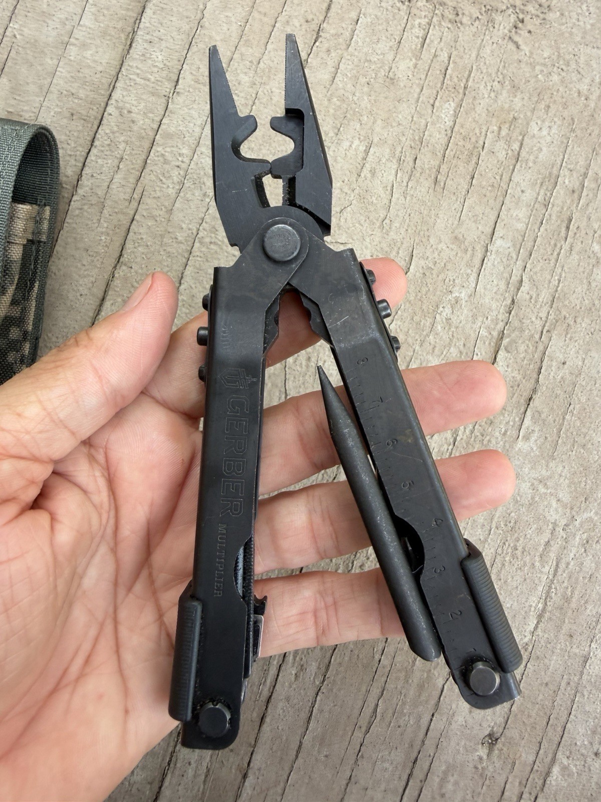 GERBER DET MULTIPLIER CAMPING BLACK OXIDE NEEDLE NOSE MULTI TOOL KNIFE W/SHEATH