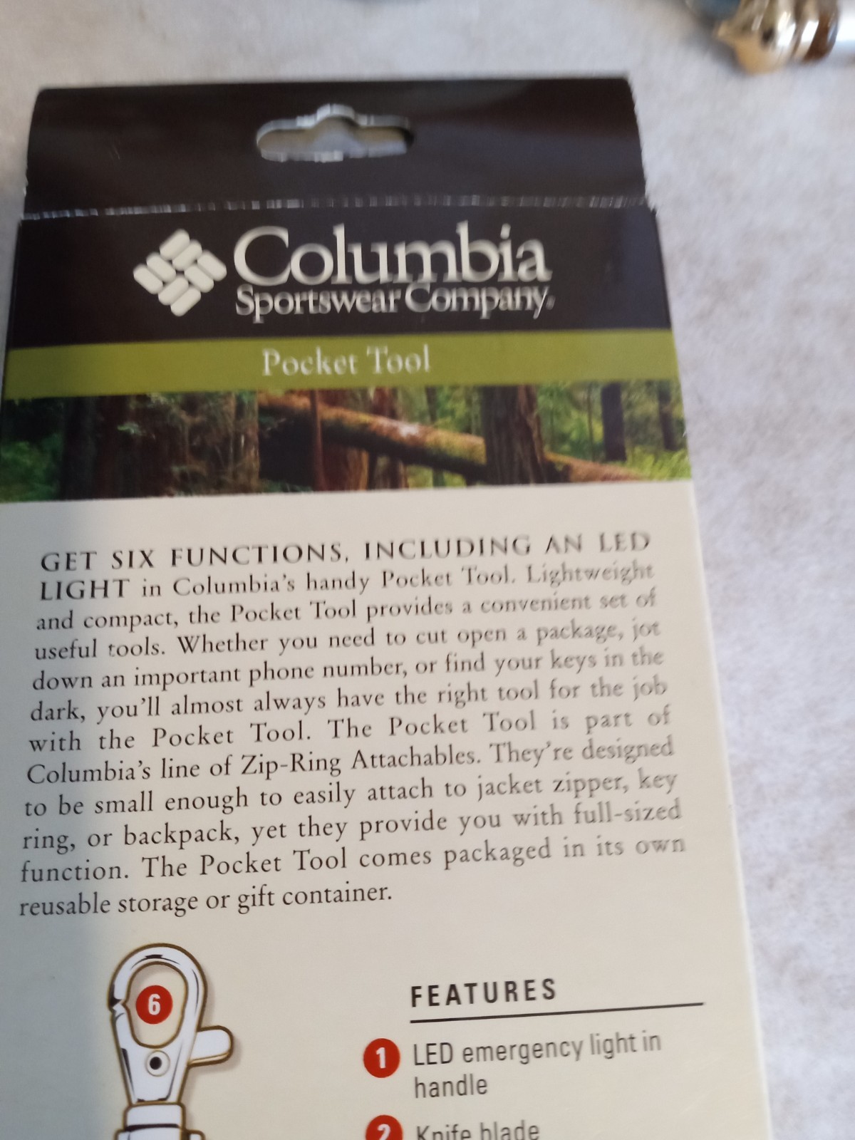 Columbia Multi-Function Pocket Tool- Knife – Scissors – LED Flash-Light NEW – 6