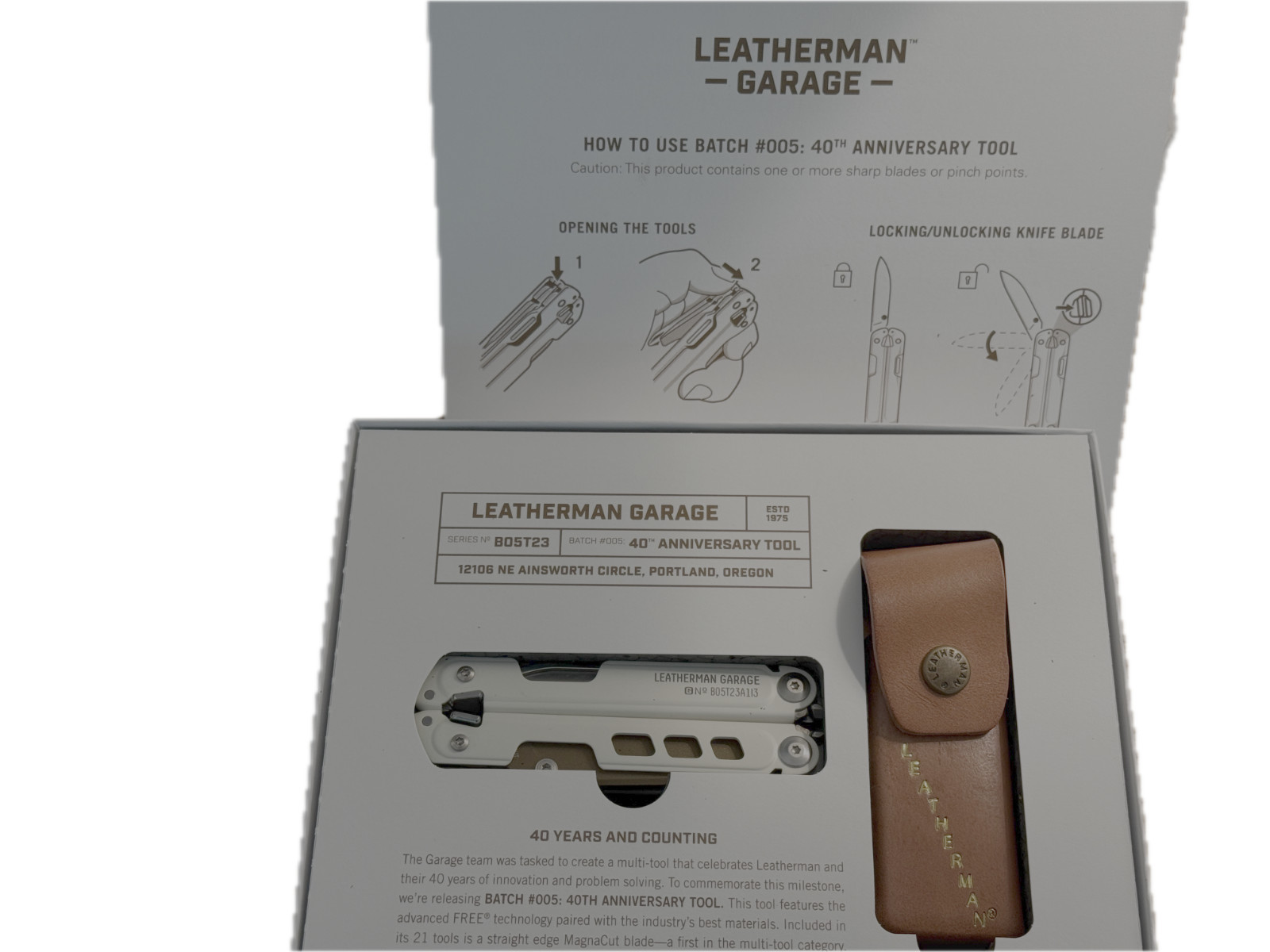 Leatherman Garage Batch 005 40th Anniversary Limited Edition. Never Used, Rare