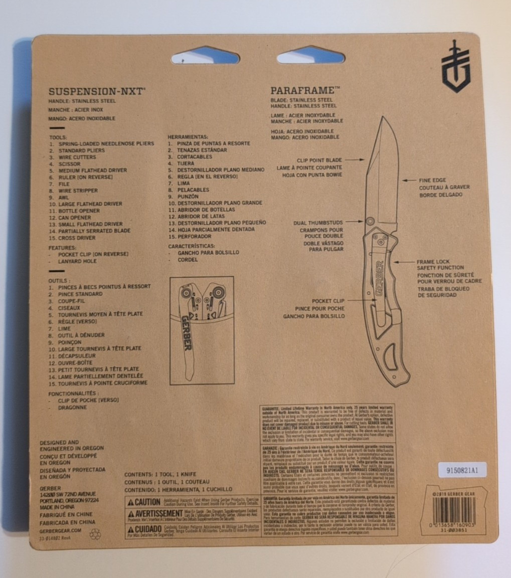 Gerber 15-in-1 Multi Tool and Folding Knife Kit – 2 Piece – Stainless Steel