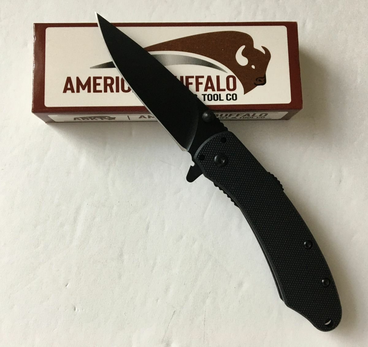 American Buffalo ABKT Ember Assisted Opening Folder Pocket Knife – Black AB067B