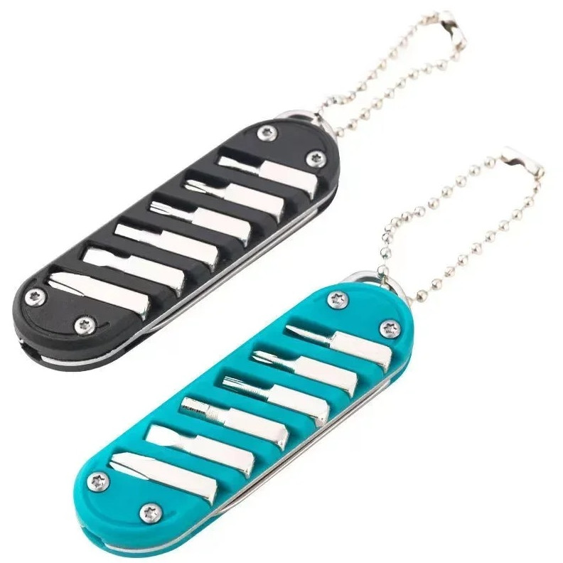7-in-1 Multifunction Folding Knife Screwdriver Keychain Tool Stainless Steel