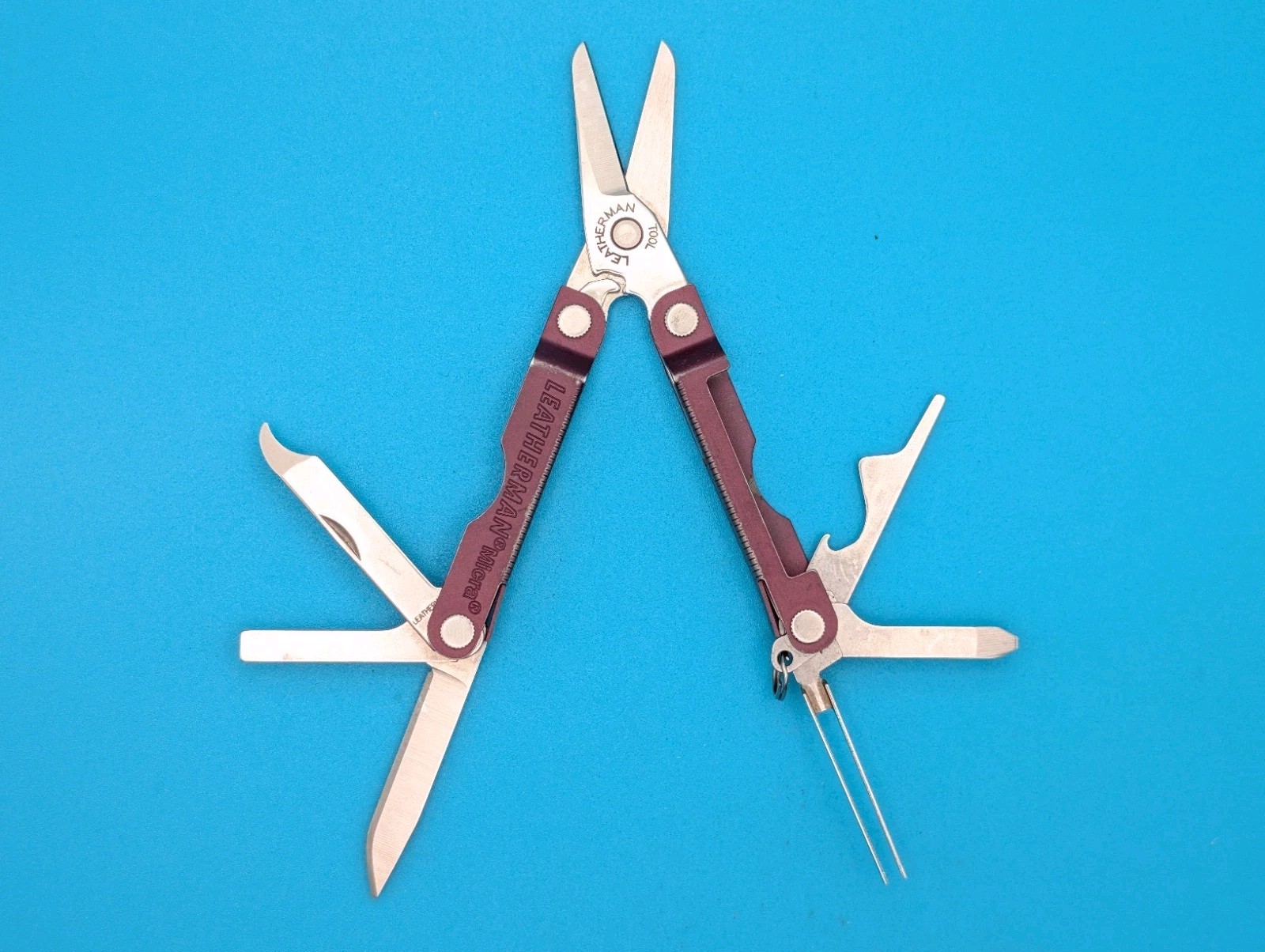 Leatherman Micra Multi-Tool, Knife, Scissors, Key Ring, Maroon!