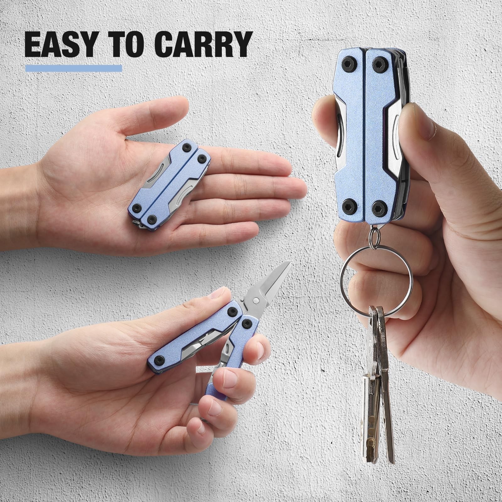 Multitool with Pocket Knife,Gifts for Men and Women, 11-in-1 Mini EDC Multito…