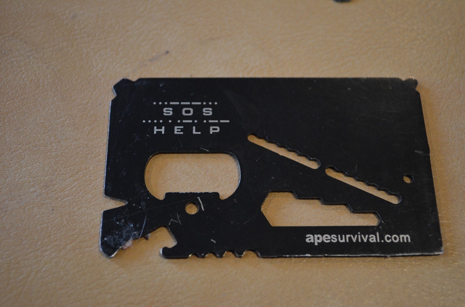 Wallet Multi Survival Tool Stainless Steel Metal Thin Small Size Hunting Black