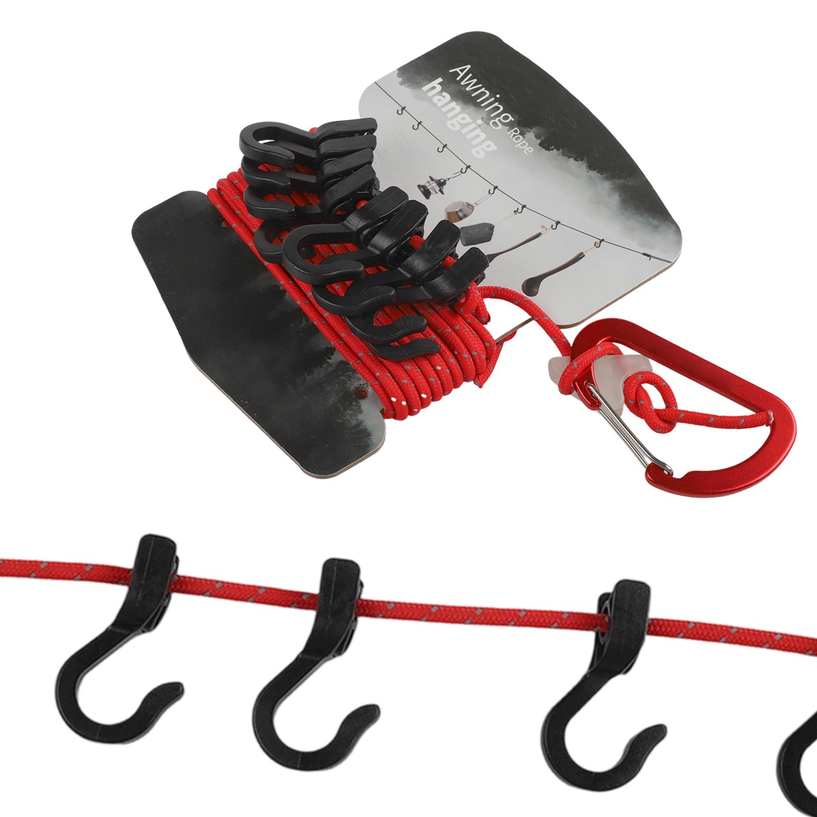 Adjustable Clothesline Clothes Drying 8 Hook System Lightweight Design