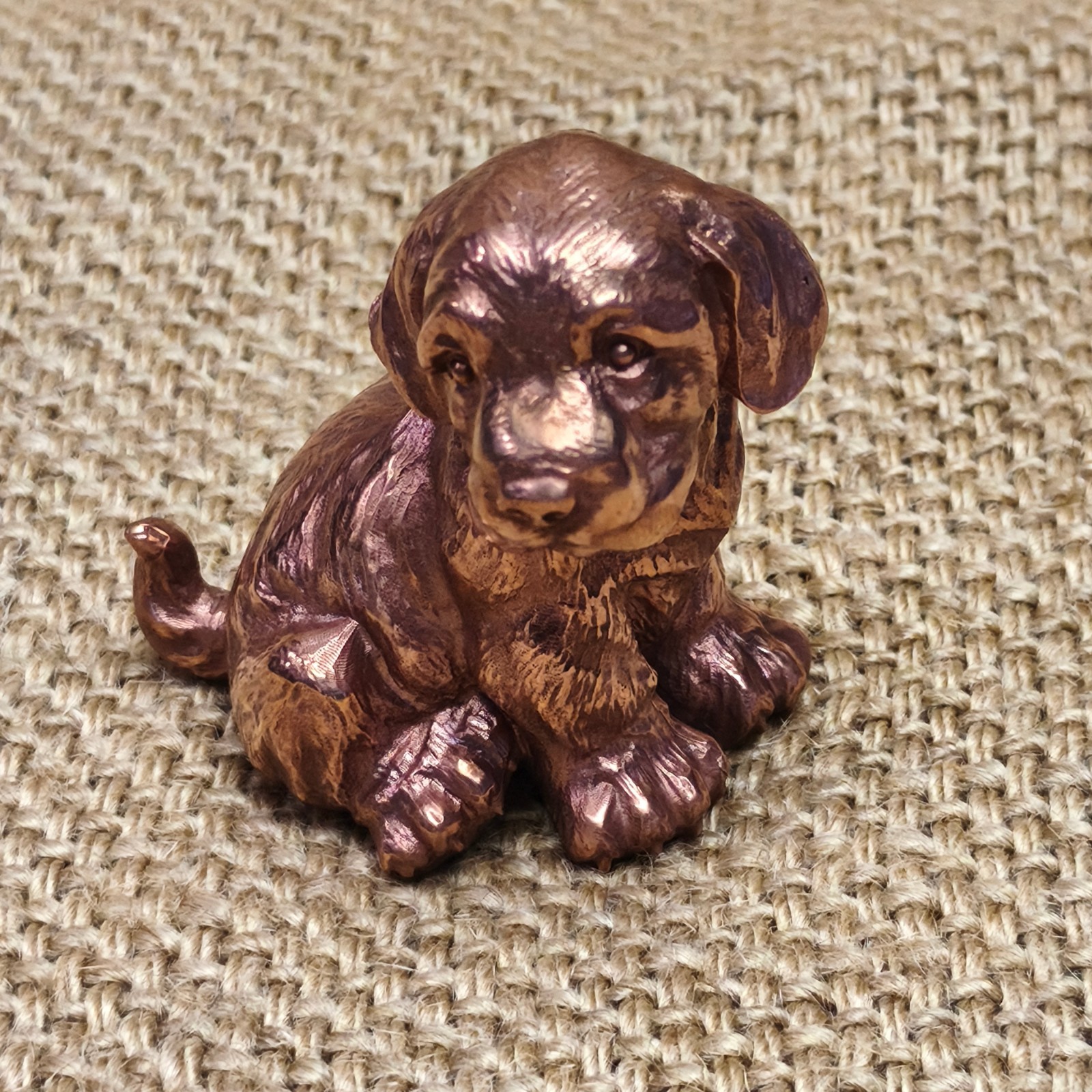 Purple copper sculpture Labrador ornament Artistic animal canine dog