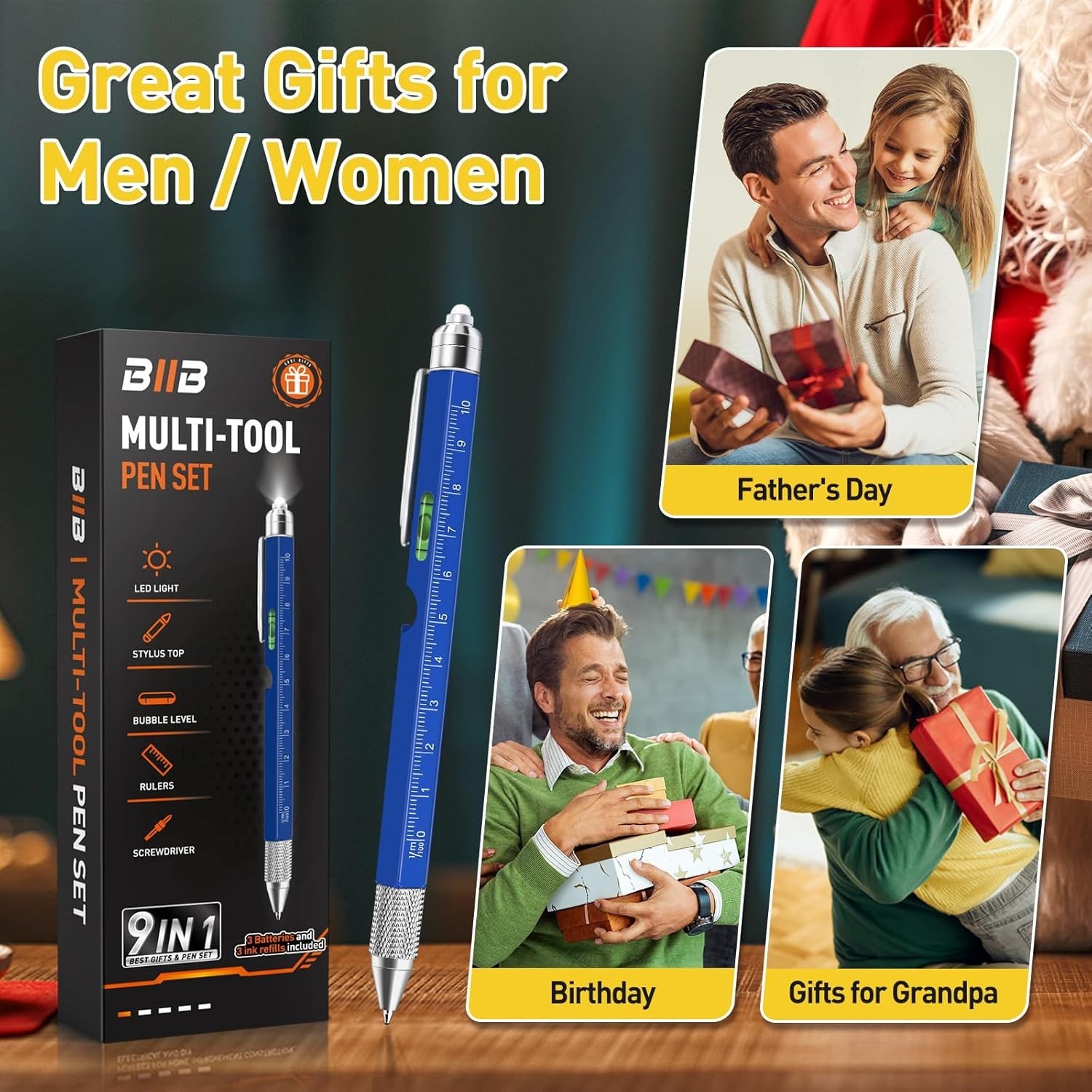 Innovative 9-in-1 Multitool Pen: Unique Birthday and Father’s Day Gift for Him