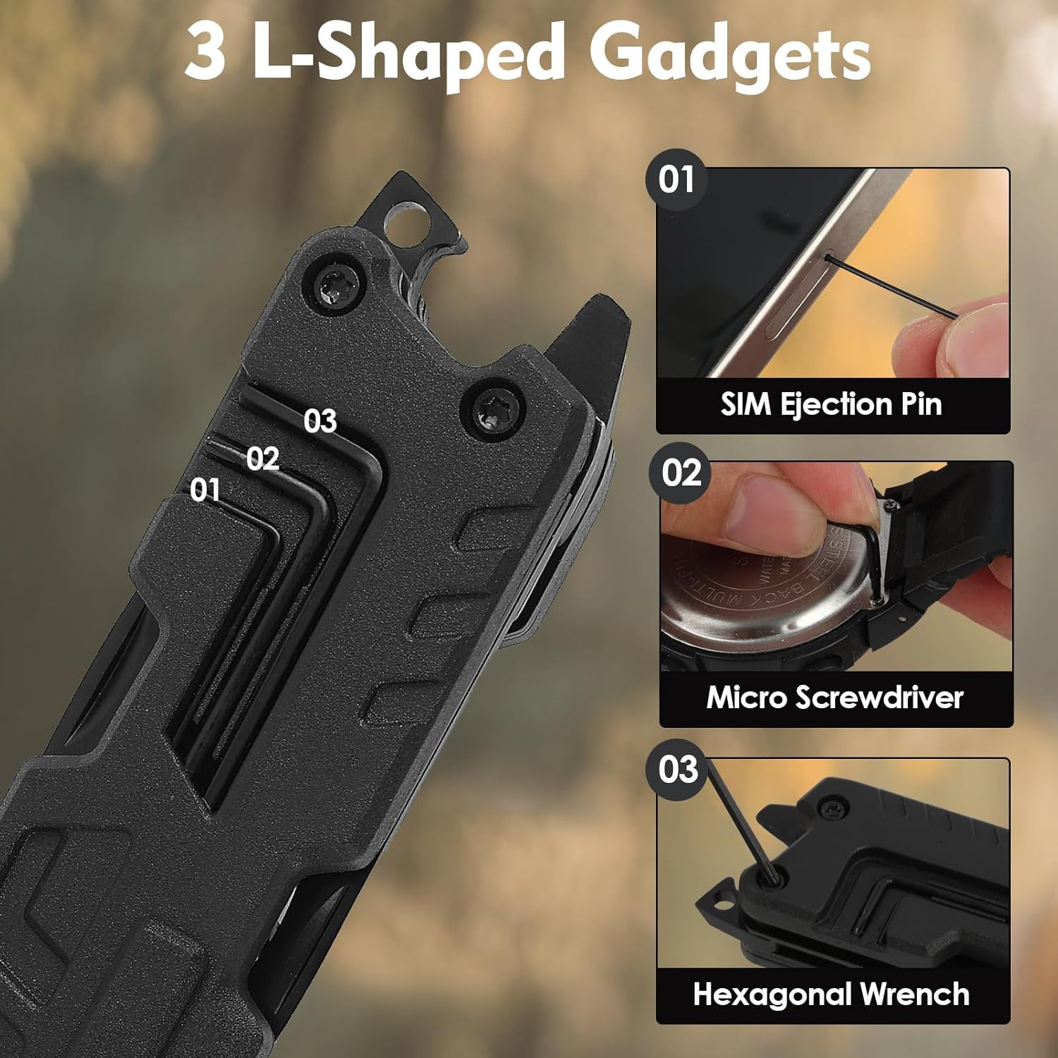 Multitool Knife, Multi Tool Pocket Knife for Men, 17-In-1 Folding Knife Camping