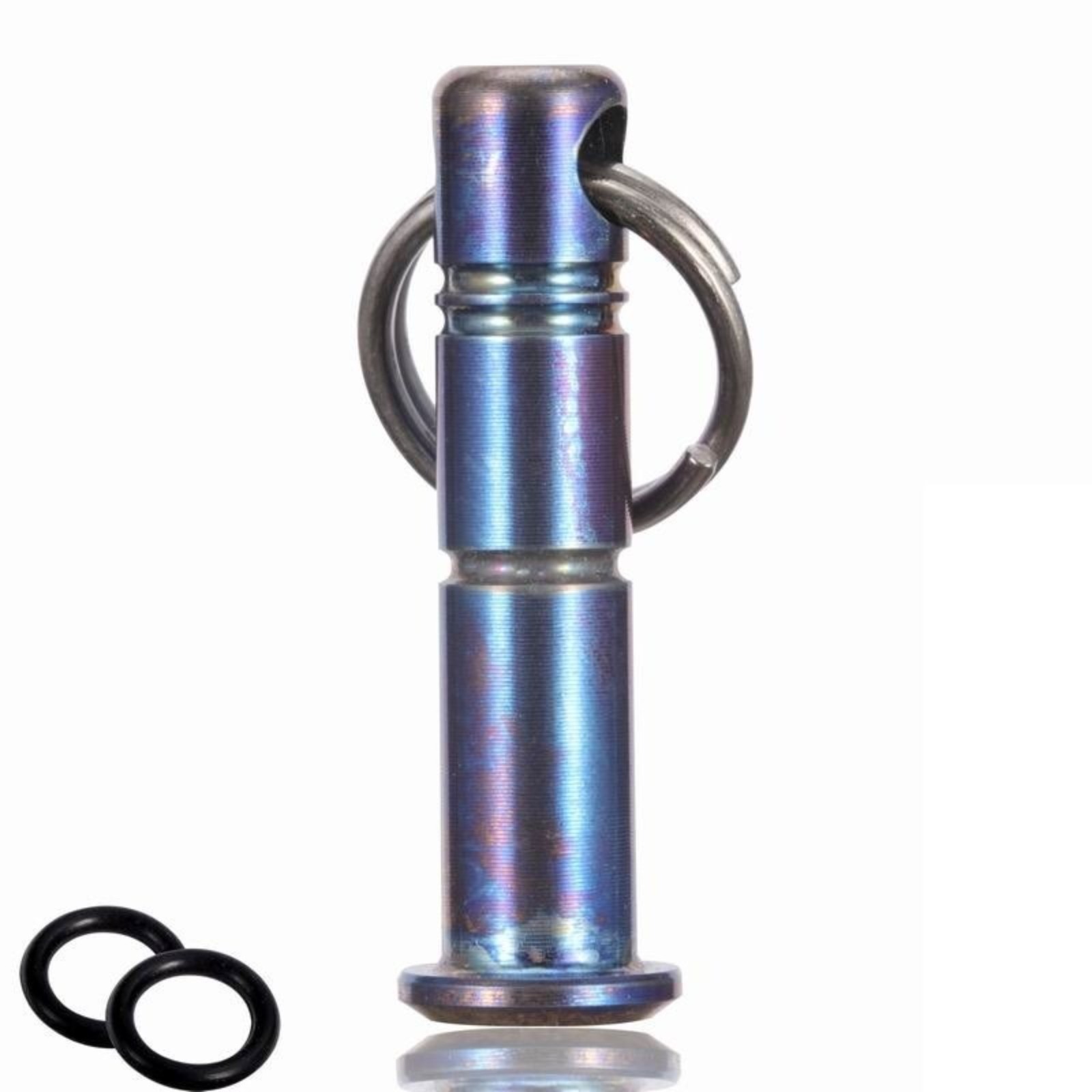 Titanium Lanyard Bead Bolt Holder With Split Ring Keychain Necklace Pendant DIY