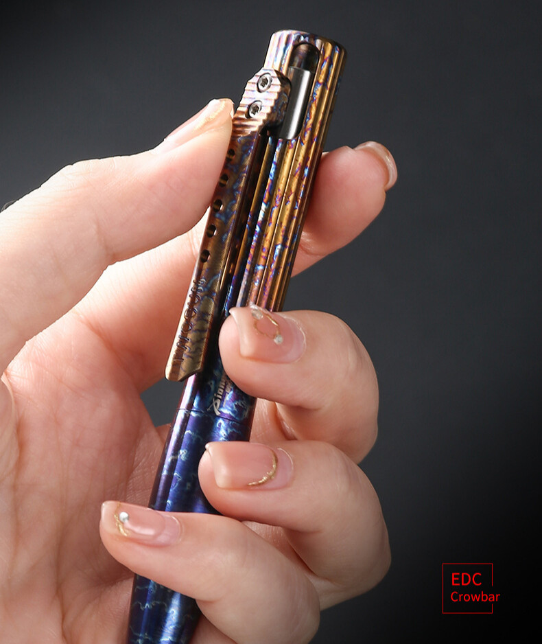 Titan Alloy TC4 Ballpoint Pen Survival Tactical Pen EDC Outdoor Packet Tool