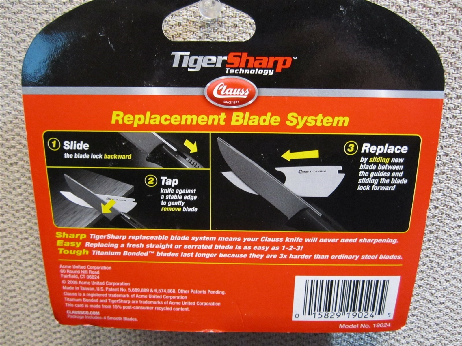 Tiger Sharp 19024 Smooth Titanium Bonded Replacement Blades — Pack of 4