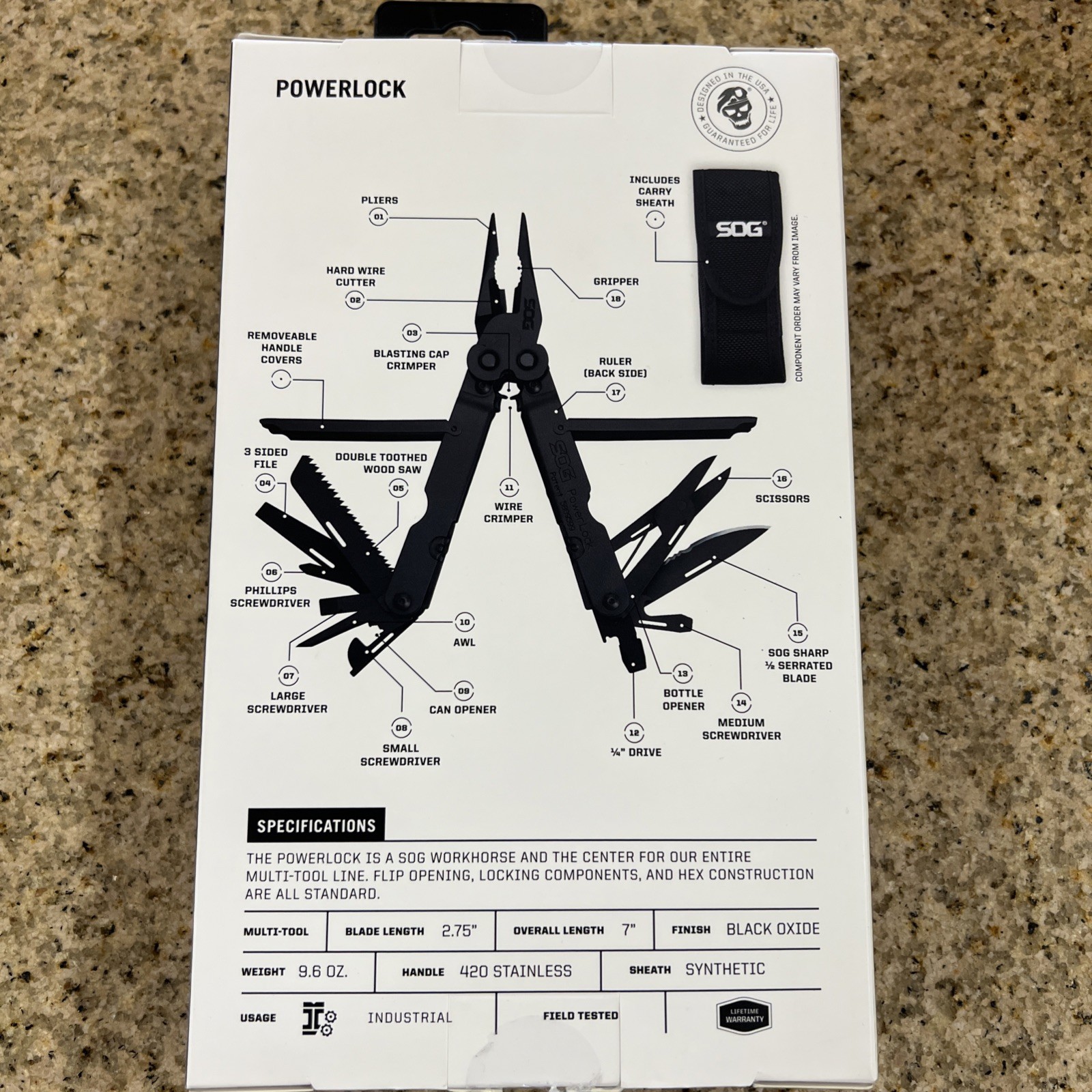 SOG Powerlock Multi-Tool With Scissors 18 Tools Combined – Brand New Sealed