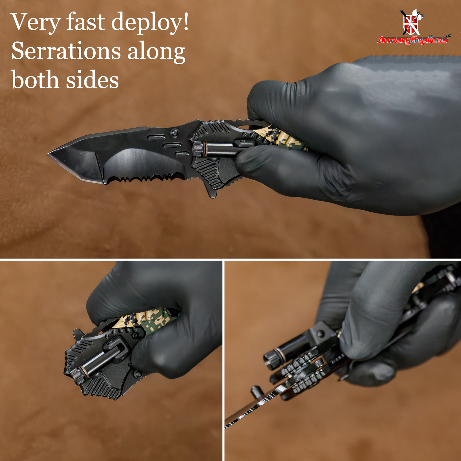 Floodlight Tac Knife Devil Dog Fireteam | Tactical Emergency Force Military FDE