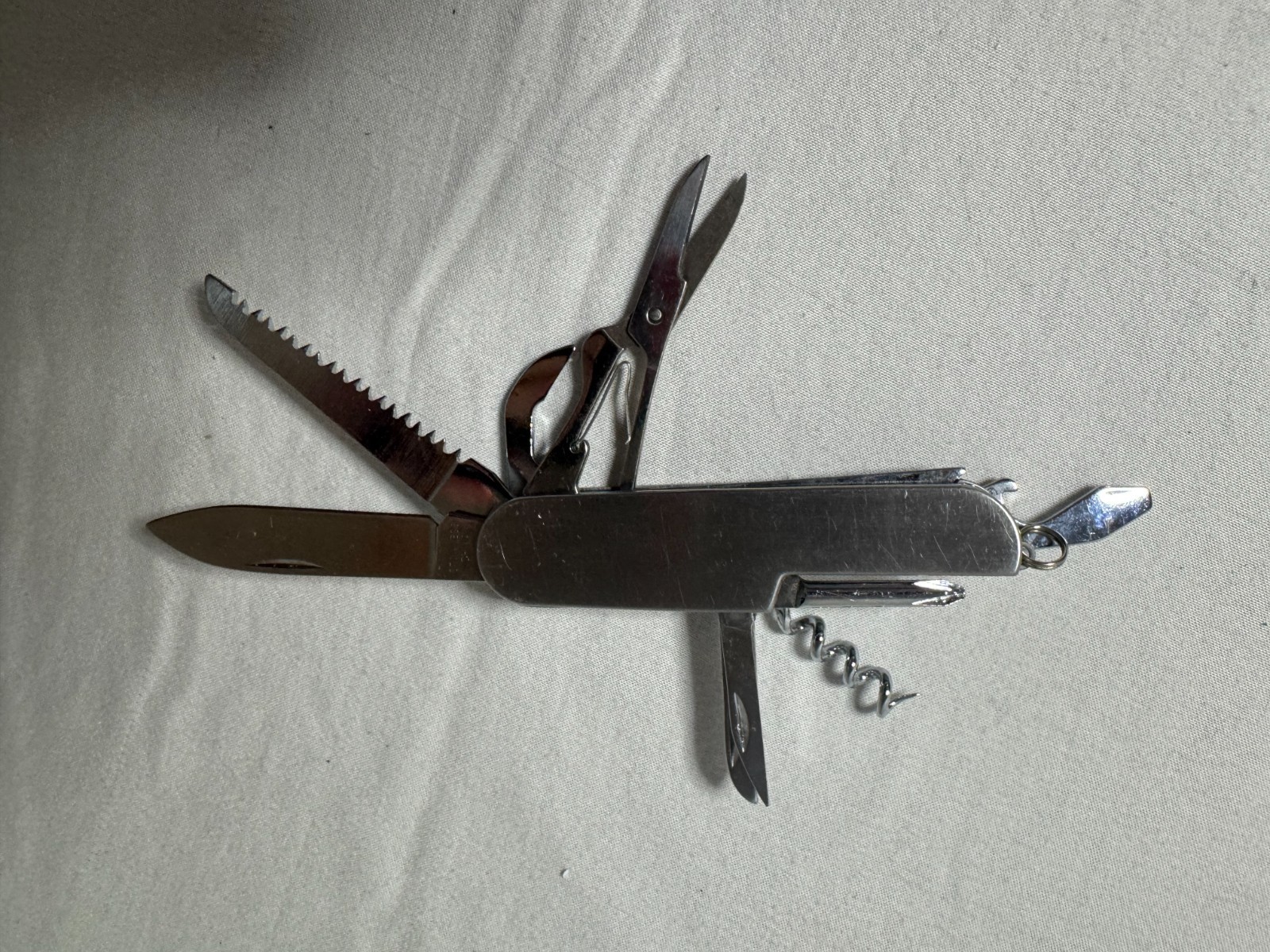 Vintage Stainless Steel Multi Tool 12 Tools 3.5″ Camping ~ Hunting ~Hiking