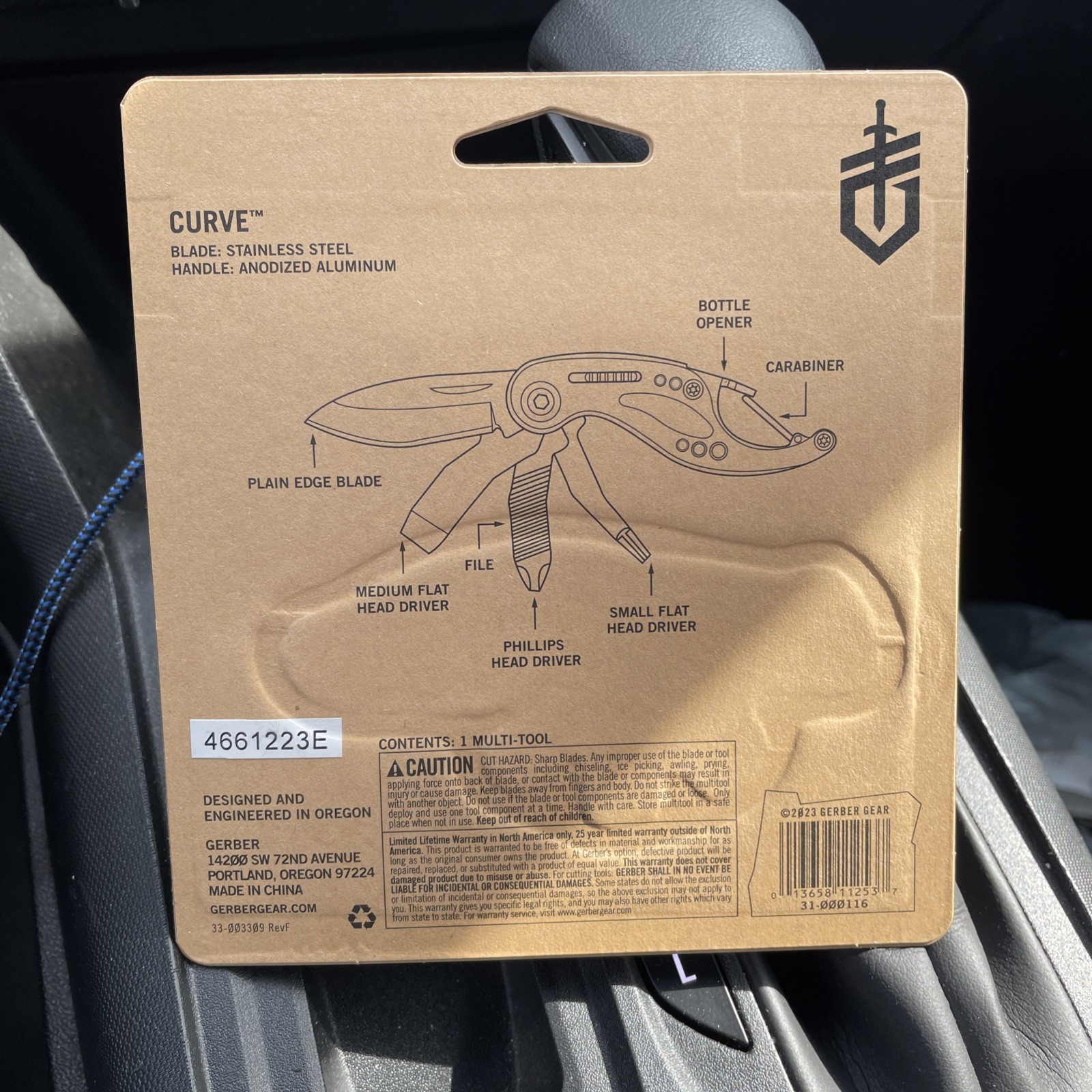 Gerber Curve Multi-Tool New Blue Clip N Go 6 In 1 Tool