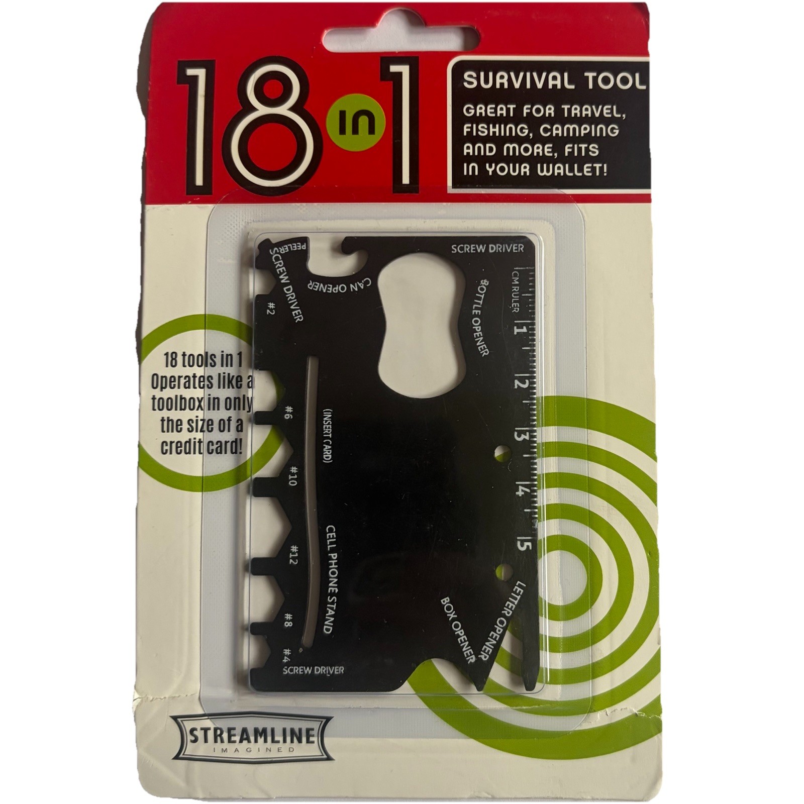 Streamline Imagined Stainless Steel Multi-Purpose 18-in-1 Survival/Camp Tool NEW