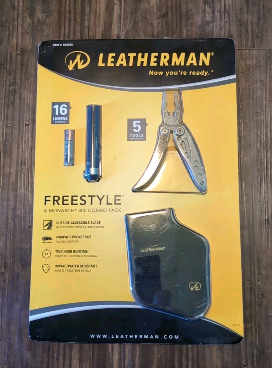 Leatherman Freestyle Stainless/Black + Monarch 300 Combo Pack