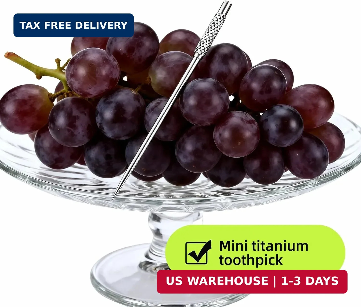 4PCS Portable Mini Titanium Alloy Toothpicks With Stainless Steel Toothpick Hold