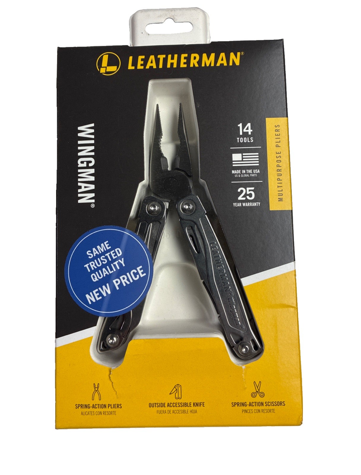 LEATHERMAN Wingman 14-in-1 Multitool W/ Spring-Action Pliers & Scissors Silver