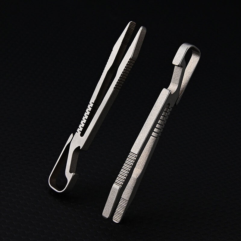 Hot Mini Lightweight Titanium Alloy Keychain Tweezers Portable EDC Outdoor Tool