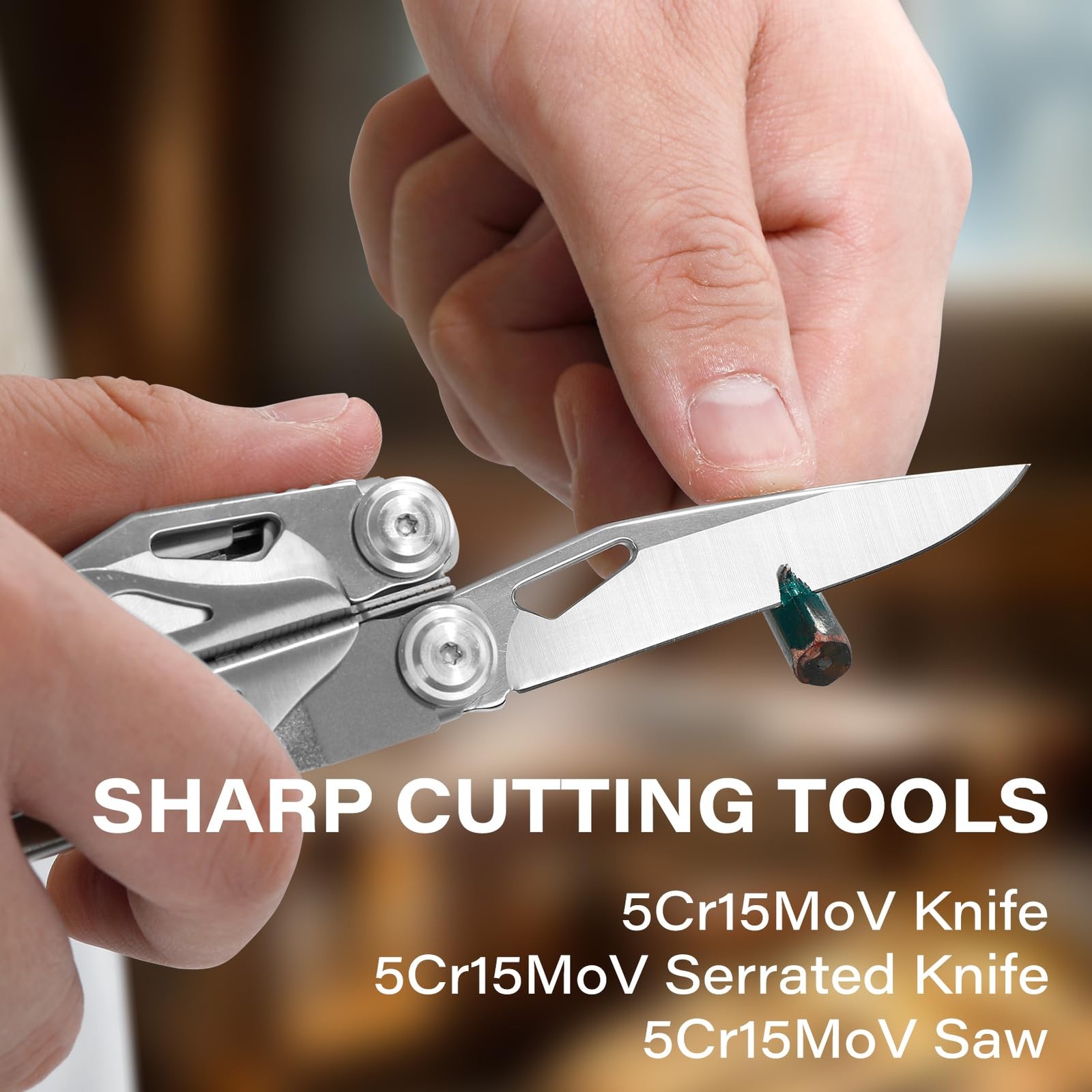 -21-in-1 Multitool with Pliers & Tungsten Carbide Cutters–Spring-Assisted Sci…