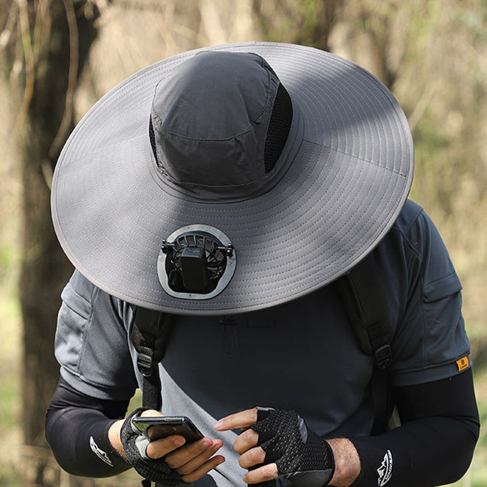 Portable Solar Powered Fan Hat with USB Charging Option for Outdoor Adventures