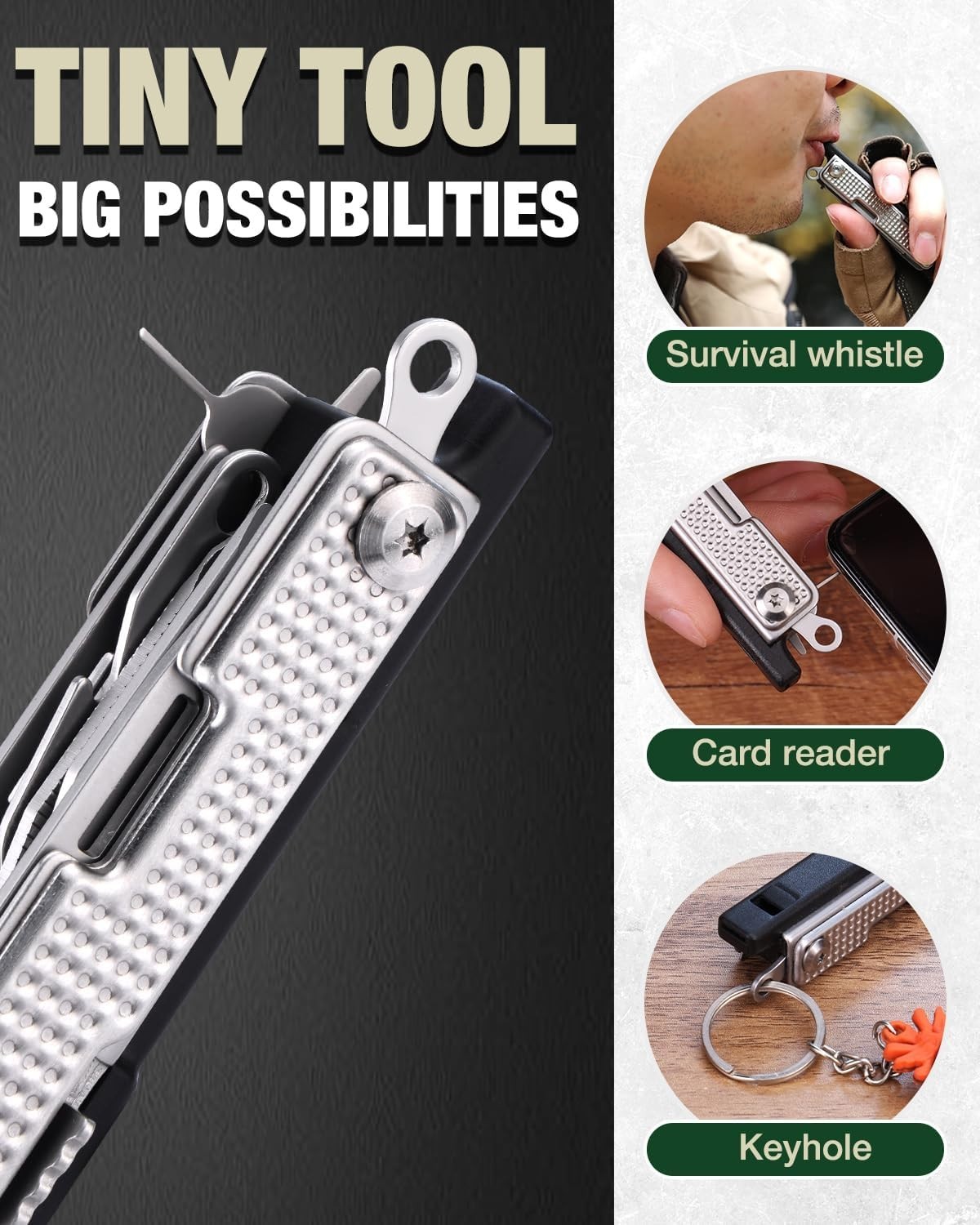 Multitool,12-in-1 EDC Keychain Multitool with Pocket Knife, Scissors, Screwdr…
