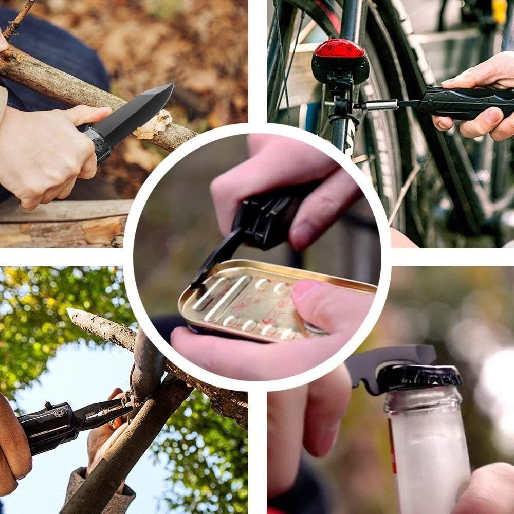 Ergonomic Stainless Steel Multitool Pocket Knife: Ideal for Daily Use & Camping